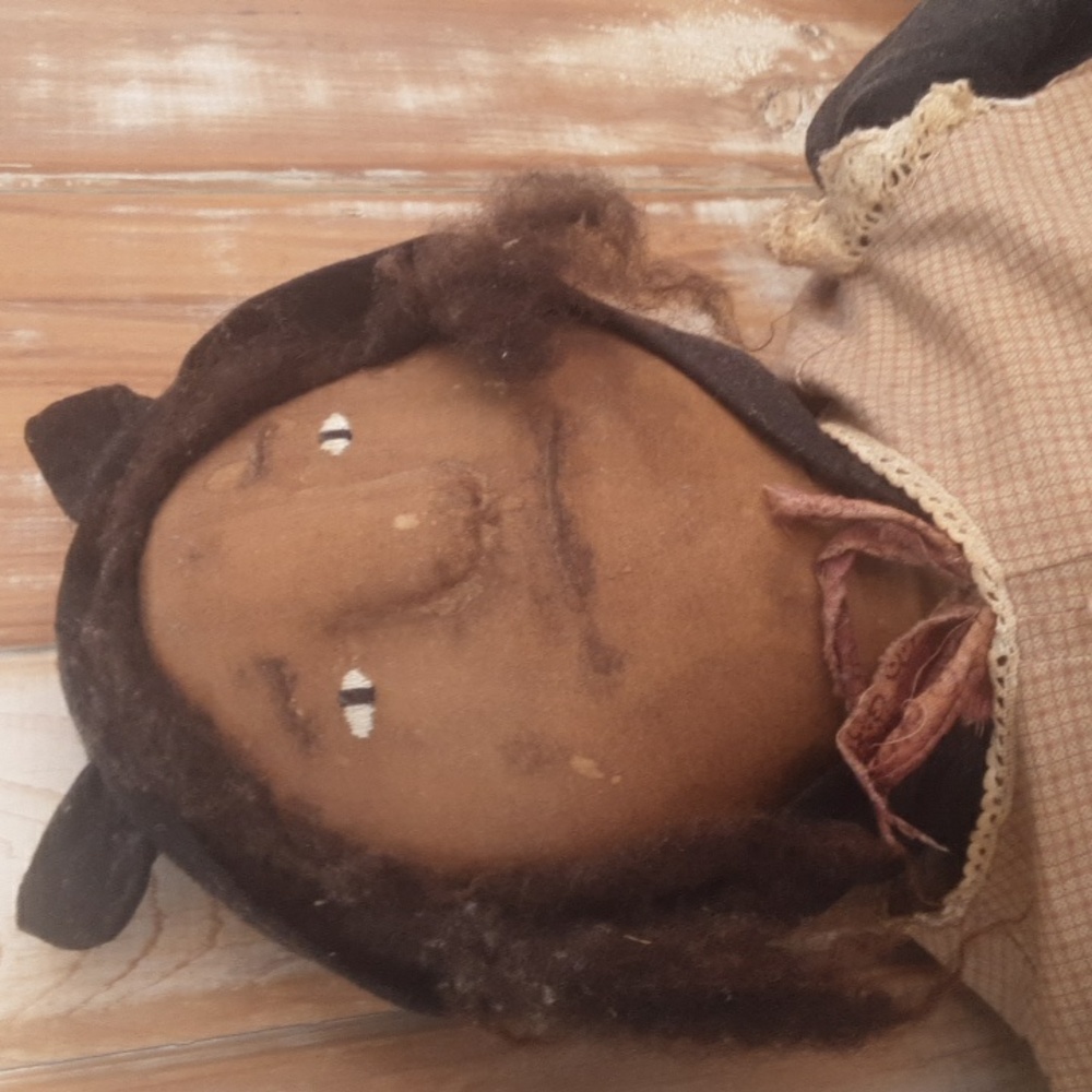 Vintage Rag Doll with Brown Dress - Picture 3 of 3